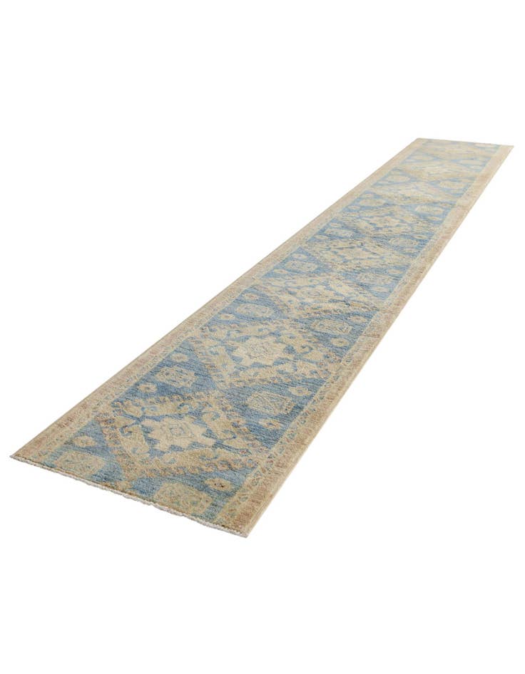 Detail image of 1' 10 x 11' 9 Hand Knotted Oushak Wool Runner Rug