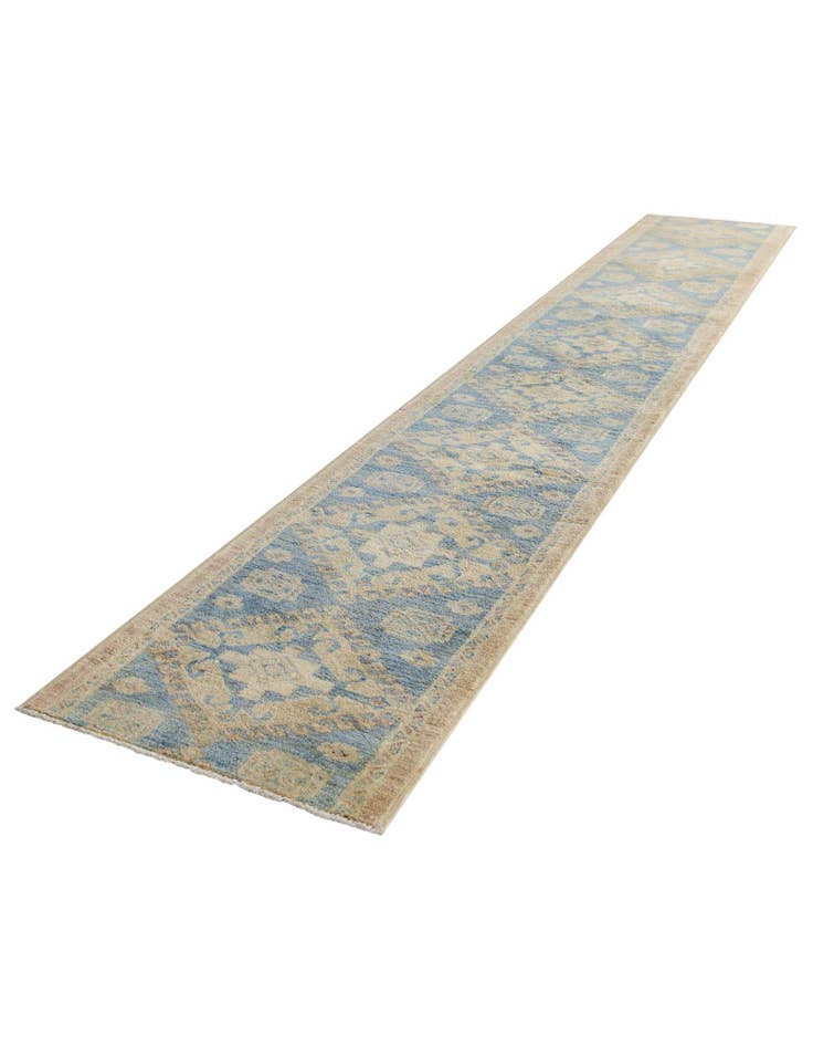 Detail image of 1' 10 x 11' 9 Hand Knotted Oushak Wool Runner Rug