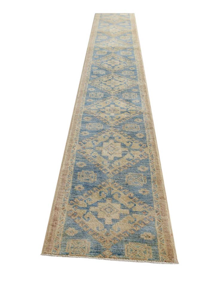 Detail image of 1' 10 x 11' 9 Hand Knotted Oushak Wool Runner Rug