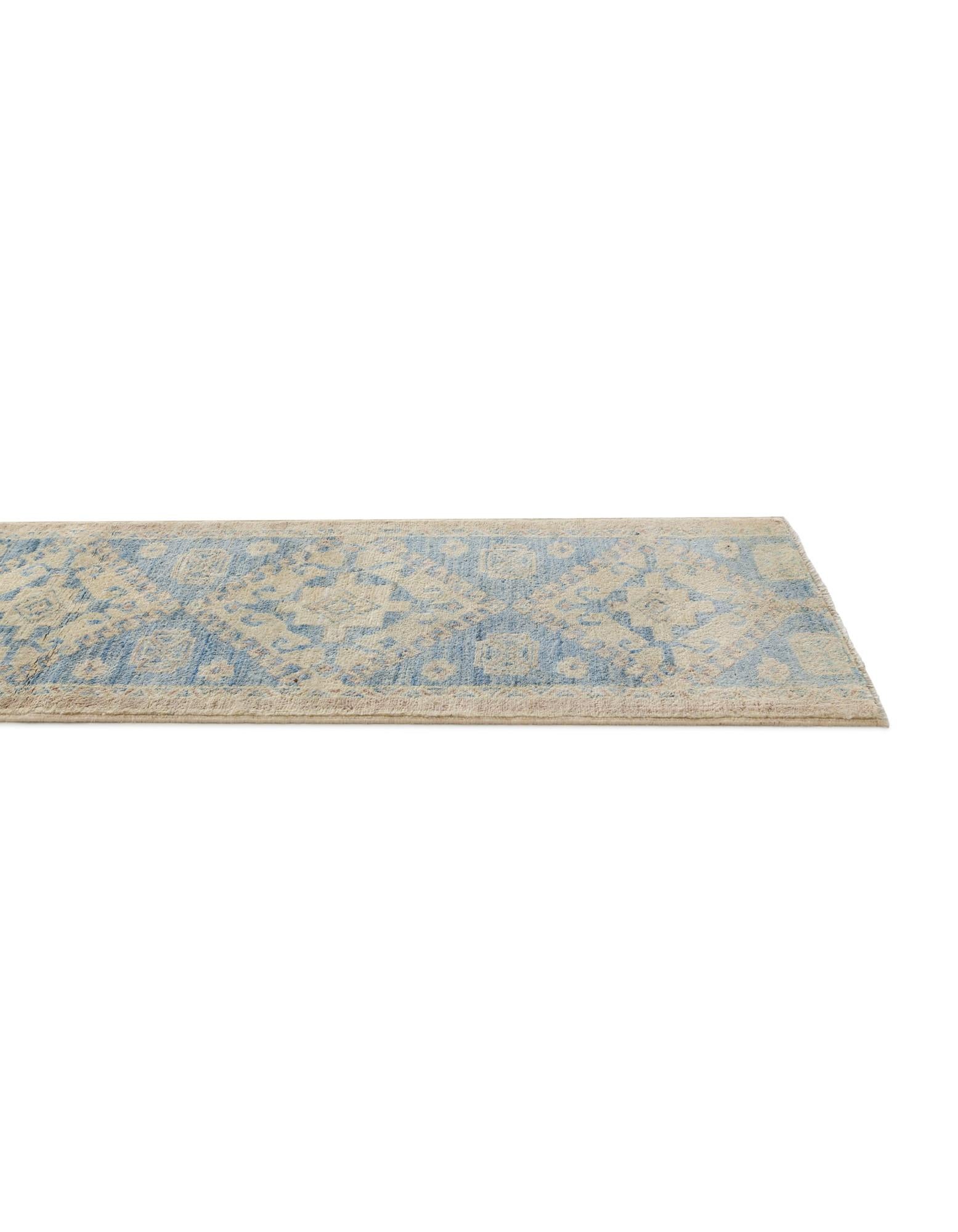1' 10 x 11' 9 Hand Knotted Oushak Wool Runner Rug