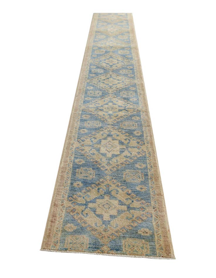 Detail image of 1' 10 x 11' 9 Hand Knotted Oushak Wool Runner Rug