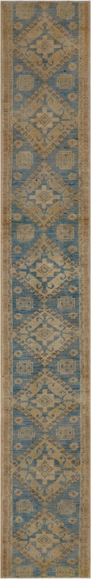 1' 10 x 11' 9  Hand Knotted Oushak Wool Runner Rug