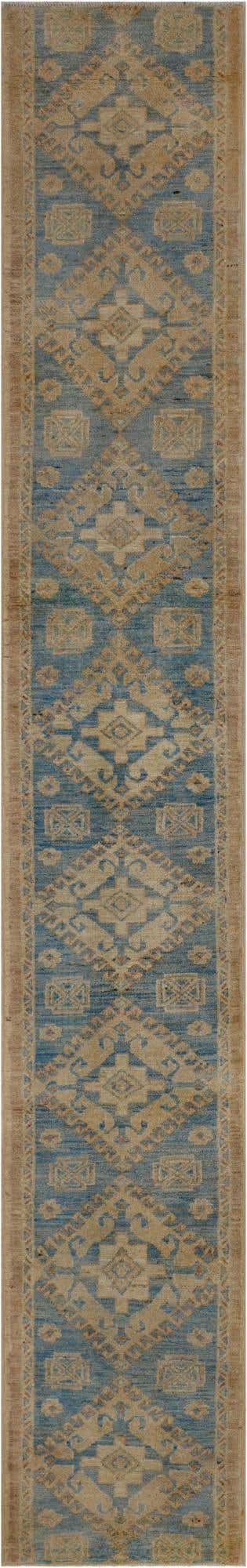 1' 10 x 11' 9 Hand Knotted Oushak Wool Runner Rug