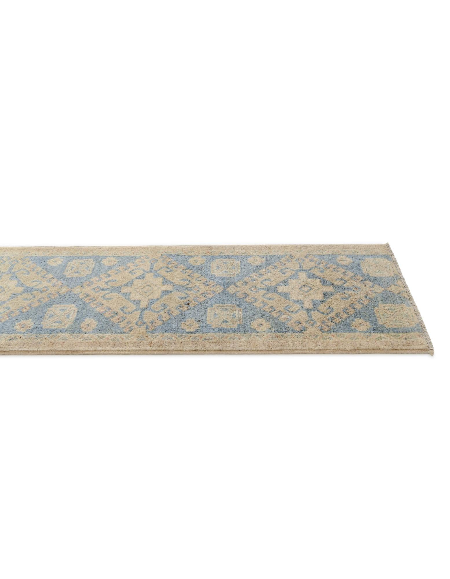 1' 9 x 11' 11 Hand Knotted Oushak Wool Runner Rug