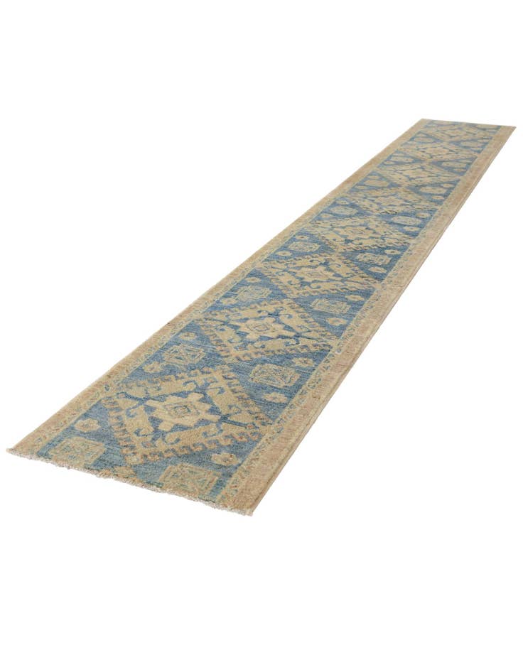 Detail image of 1' 9 x 11' 11 Hand Knotted Oushak Wool Runner Rug