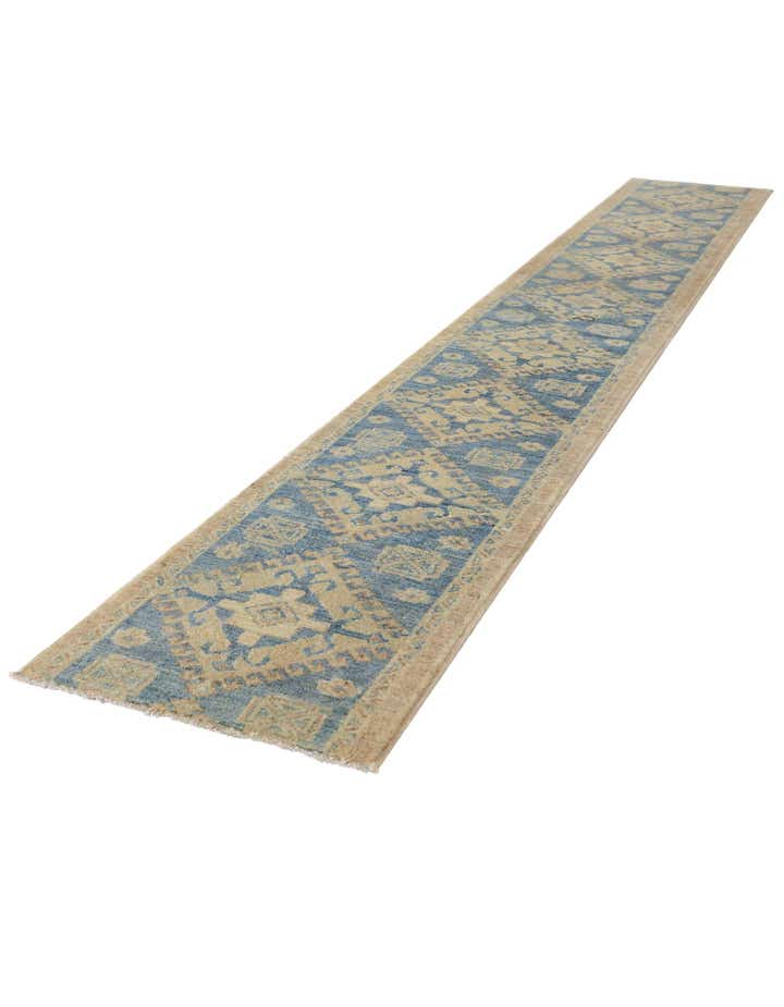 1' 9 x 11' 11 Hand Knotted Oushak Wool Runner Rug