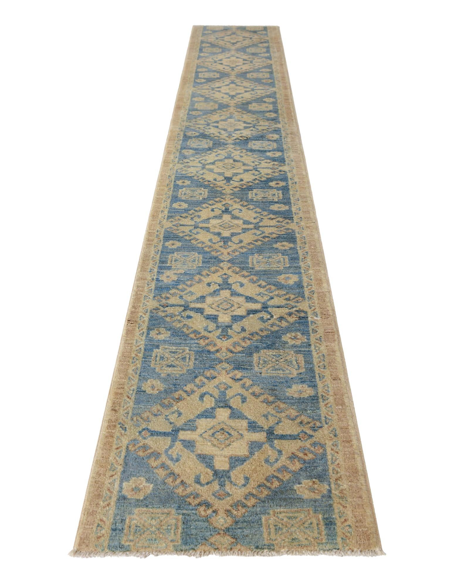 1' 9 x 11' 11 Hand Knotted Oushak Wool Runner Rug
