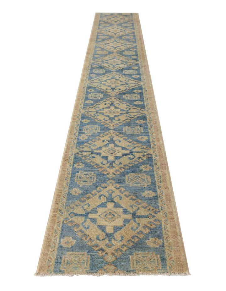 1' 9 x 11' 11 Hand Knotted Oushak Wool Runner Rug