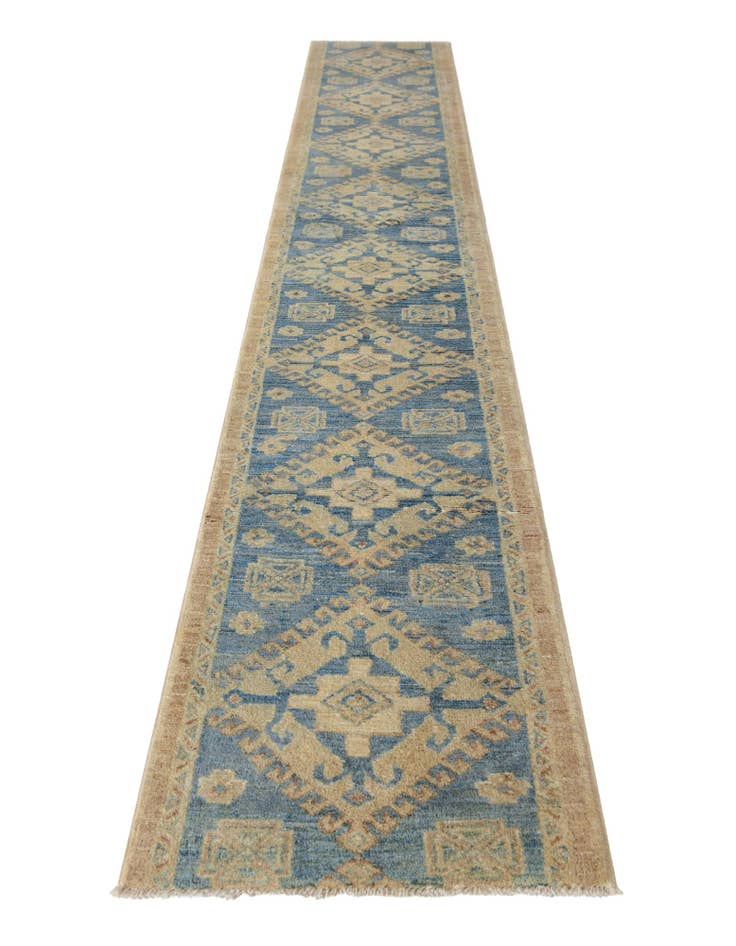 Detail image of 1' 9 x 11' 11 Hand Knotted Oushak Wool Runner Rug