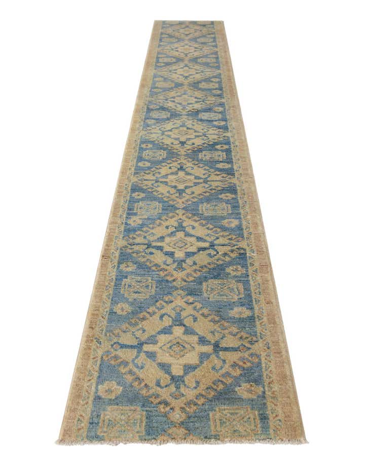 1' 9 x 11' 11 Hand Knotted Oushak Wool Runner Rug