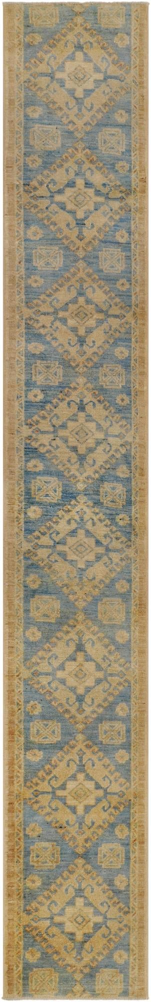 1' 9 x 11' 11  Hand Knotted Oushak Wool Runner Rug