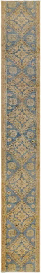 Detail image of 1' 9 x 11' 11 Hand Knotted Oushak Wool Runner Rug