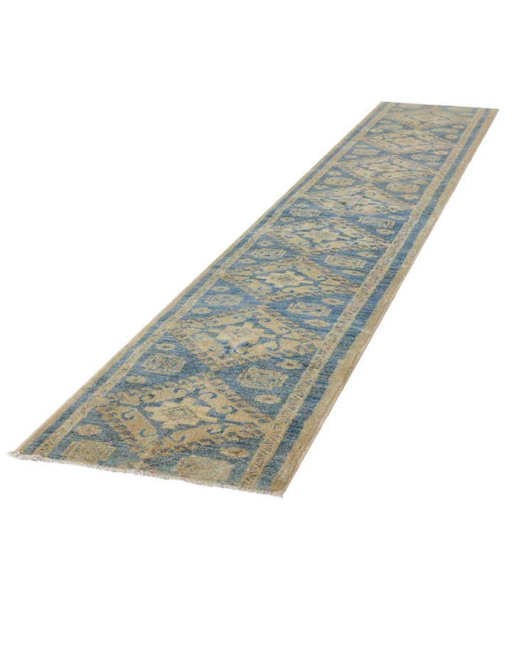 1' 10 x 11' 9 Hand Knotted Oushak Wool Runner Rug