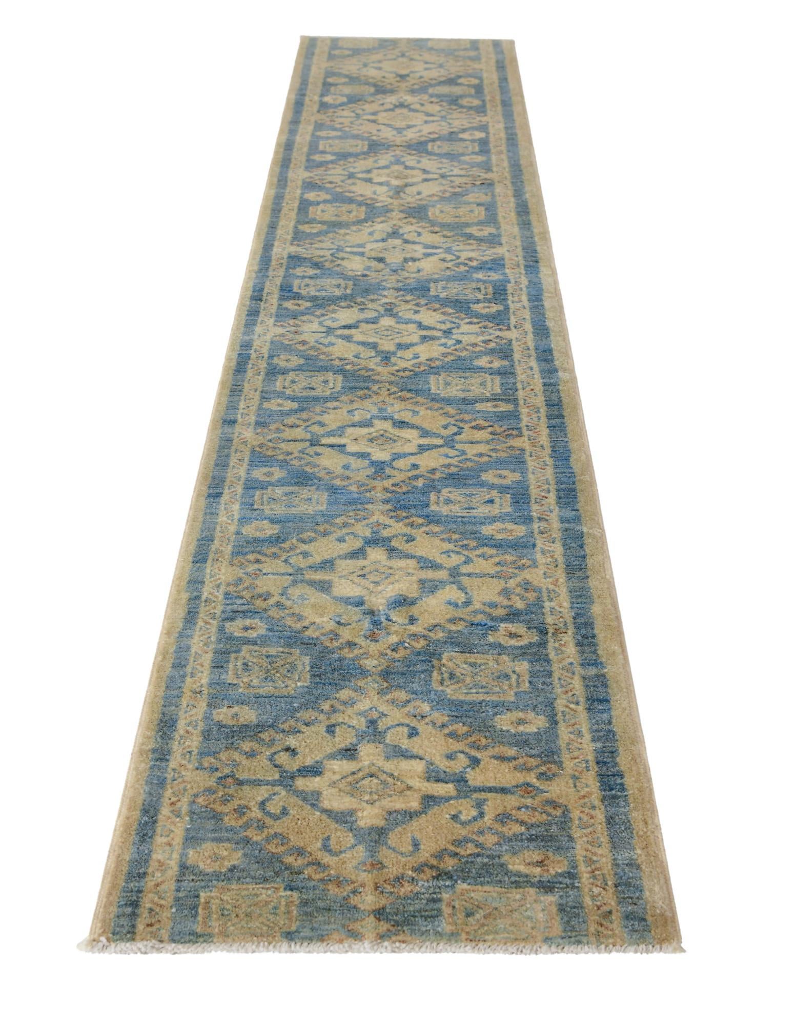 1' 10 x 11' 9 Hand Knotted Oushak Wool Runner Rug