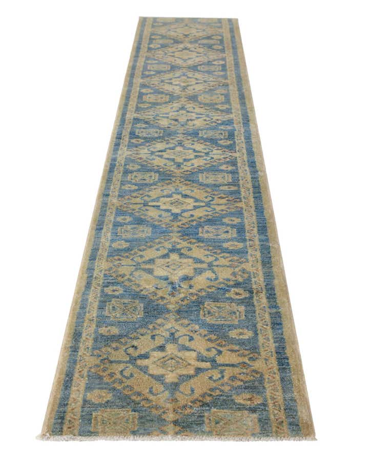 1' 10 x 11' 9 Hand Knotted Oushak Wool Runner Rug