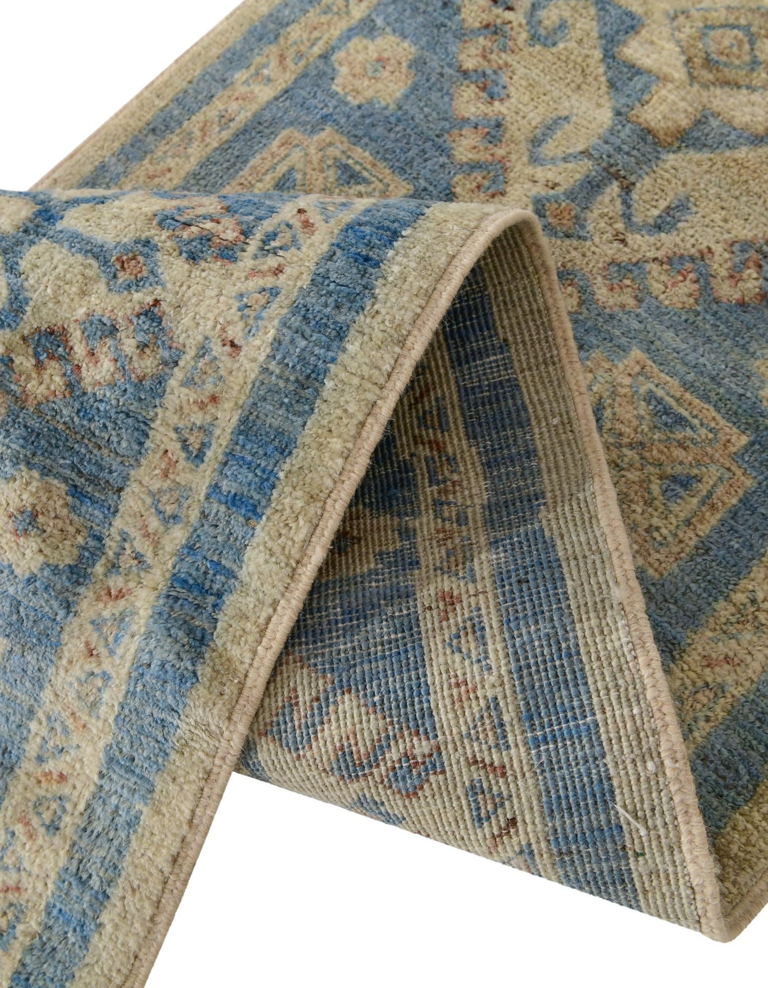 1' 10 x 11' 9 Hand Knotted Oushak Wool Runner Rug