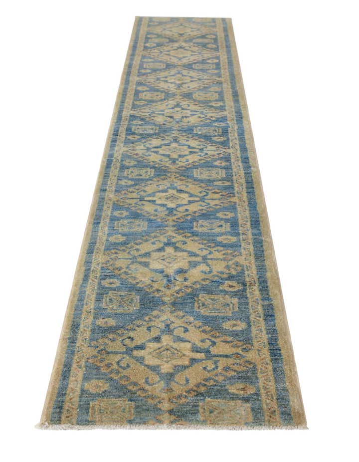 1' 10 x 11' 9 Hand Knotted Oushak Wool Runner Rug