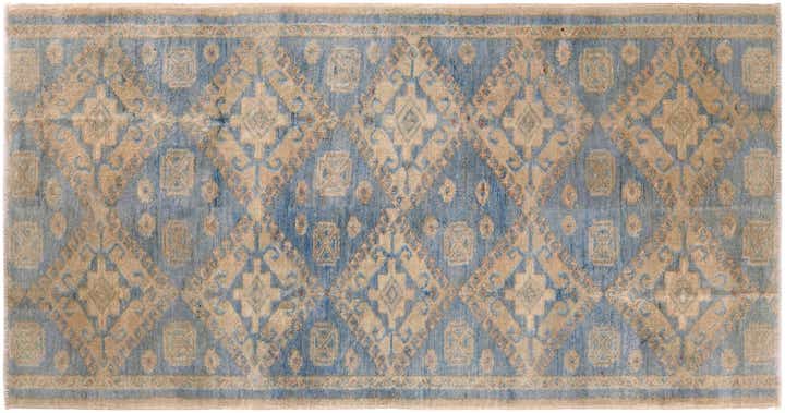 1' 10 x 11' 9 Hand Knotted Oushak Wool Runner Rug