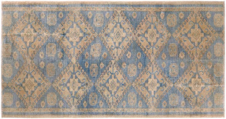 Detail image of 1' 10 x 11' 9 Hand Knotted Oushak Wool Runner Rug