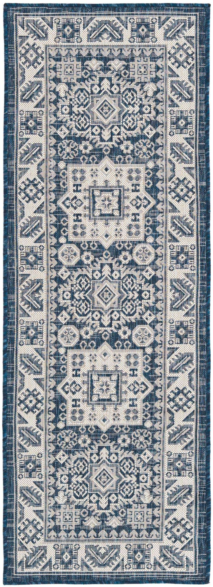 2' x 6' Easy-Clean Aztec Indoor / Outdoor Runner Rug