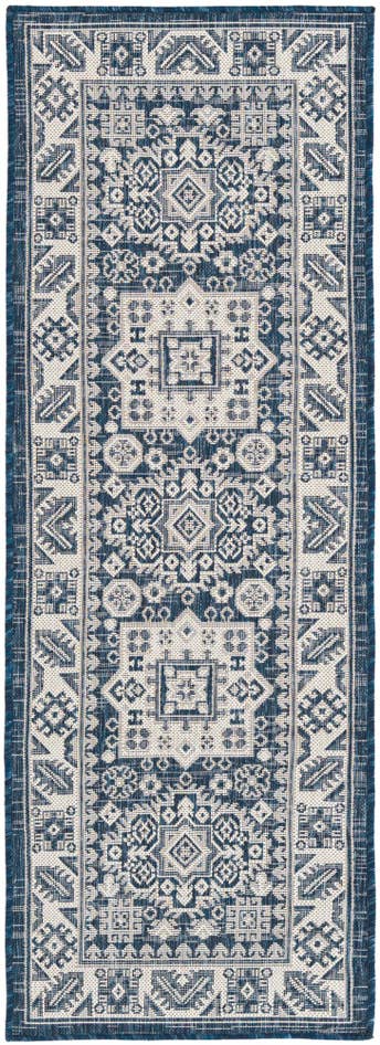 Detail image of 2' x 6' Easy-Clean Aztec Indoor / Outdoor Runner Rug