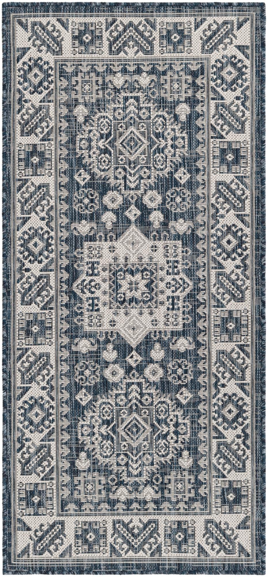 2' x 4' 6 Easy-Clean Aztec Indoor / Outdoor Runner Rug