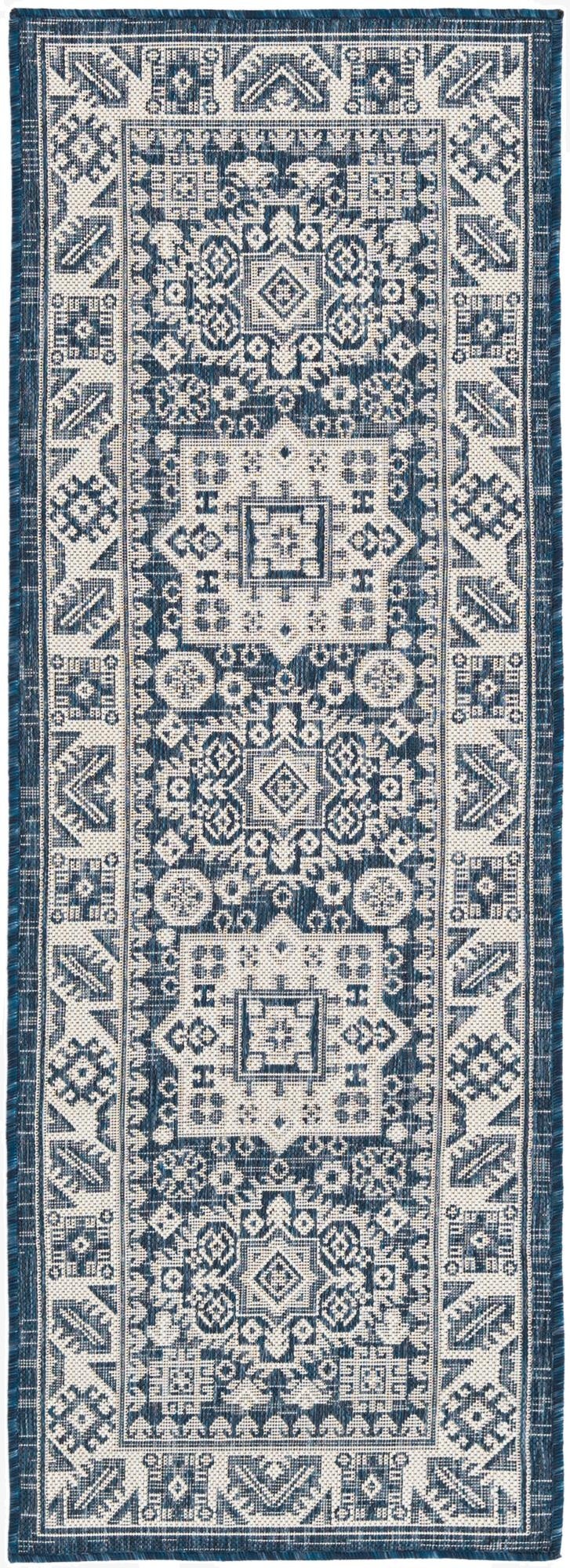 Primary image  2' x 6'  Easy-Clean Aztec Indoor / Outdoor Runner Rug