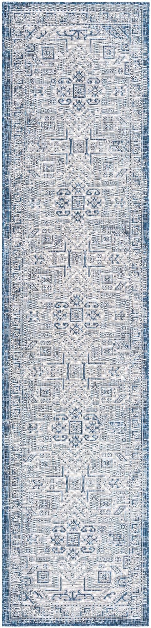2' 7 x 12'  Washable Aztec Indoor / Outdoor Runner Rug