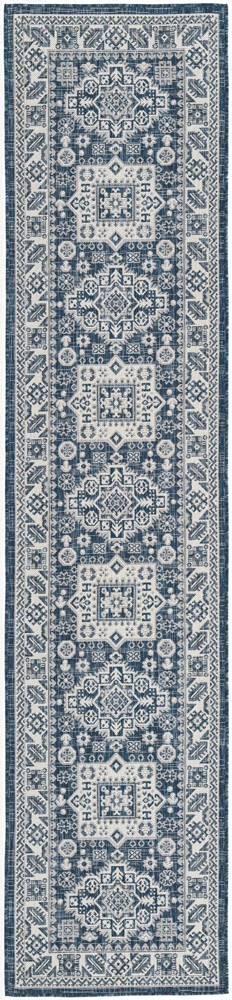 80cm x 365cm  Washable Aztec Indoor / Outdoor Runner Rug