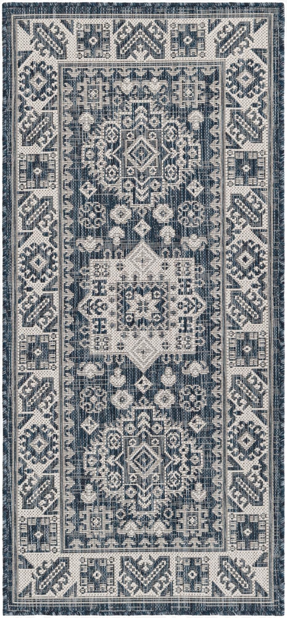 2' x 4' 6  Washable Aztec Indoor / Outdoor Runner Rug