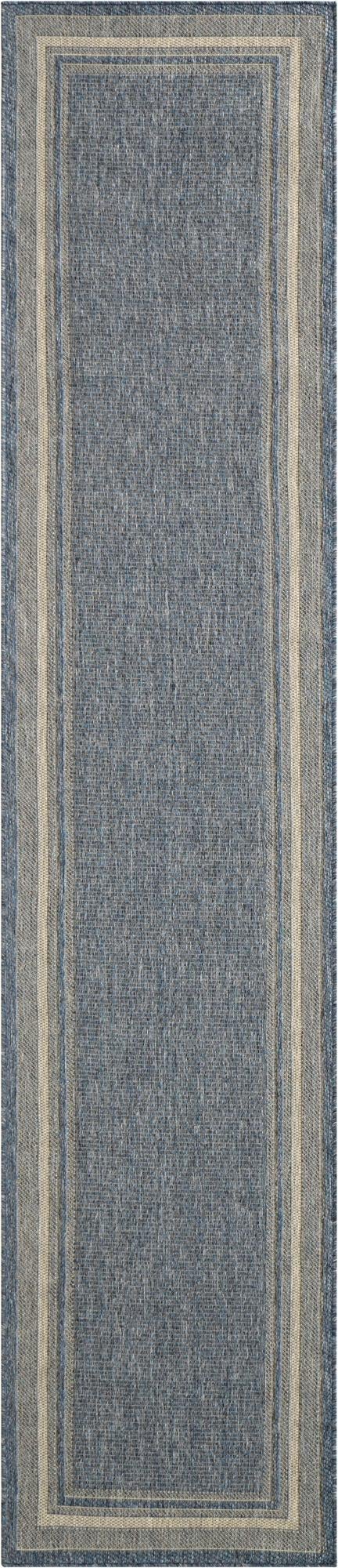Primary image 2' 7 x 12'  Washable Border Indoor / Outdoor Runner Rug