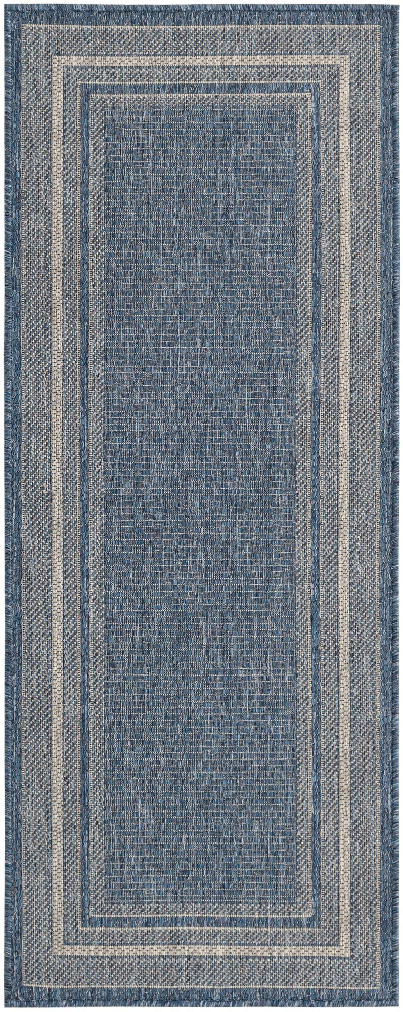 Primary image 2' x 5'  Washable Border Indoor / Outdoor Runner Rug