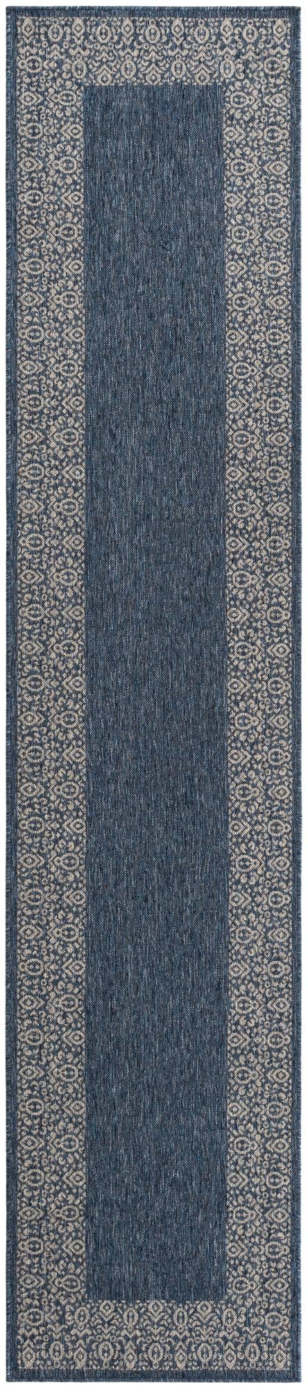 Primary image 2' 7 x 12'  Washable Border Indoor / Outdoor Runner Rug