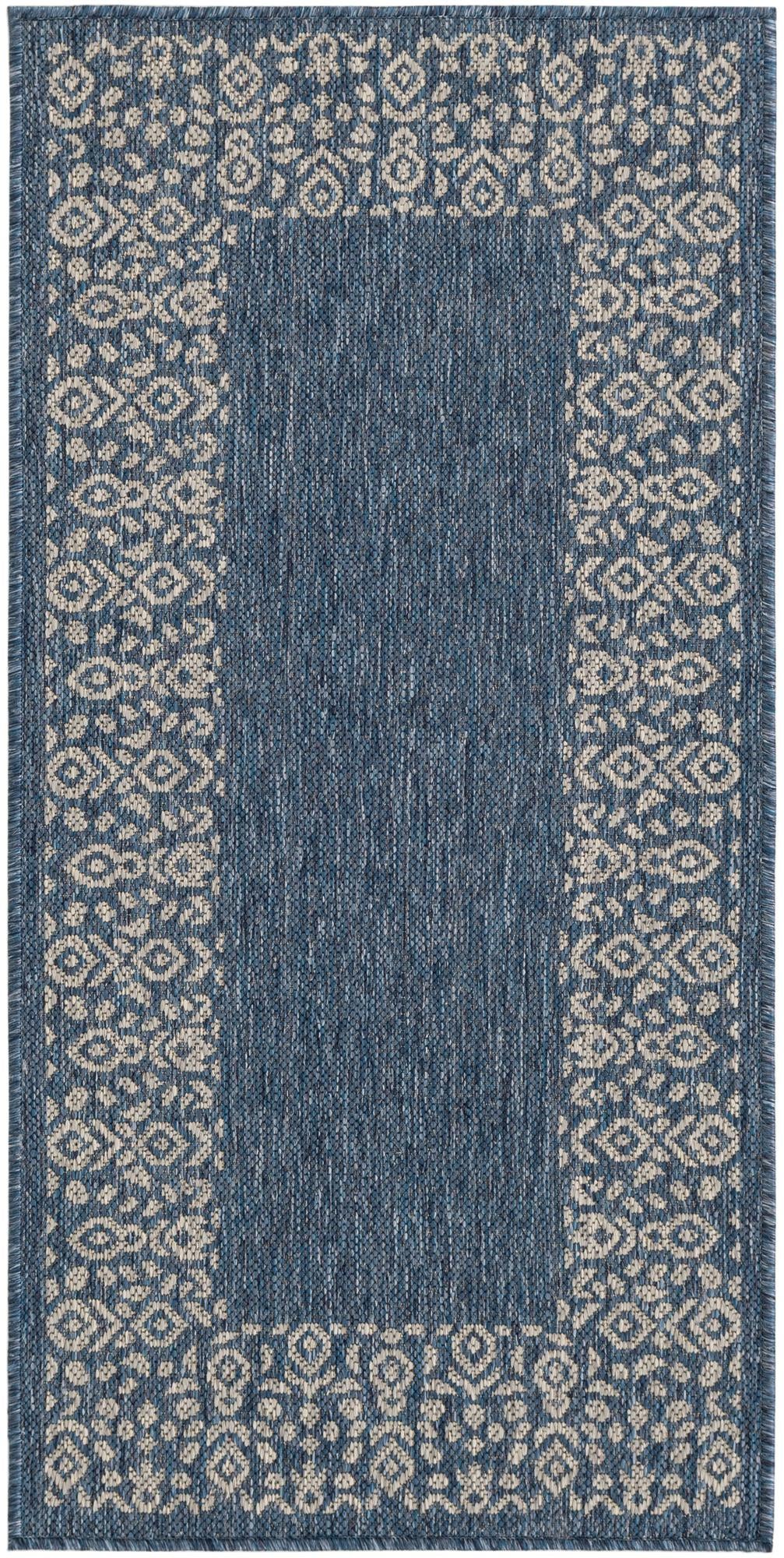Primary image 2' x 4'  Washable Border Indoor / Outdoor Runner Rug