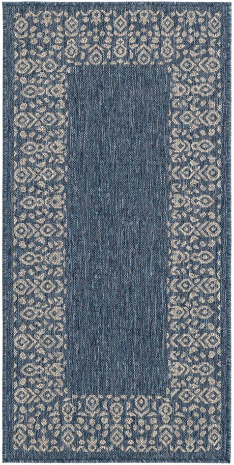 Detail image of 2' x 4' Easy-Clean Border Indoor / Outdoor Runner Rug