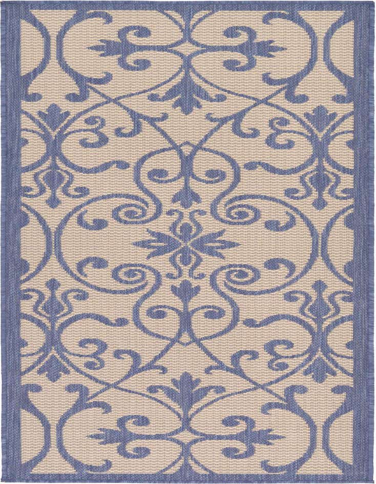 2' 2 x 6' Easy-Clean Botanical Indoor / Outdoor Runner Rug