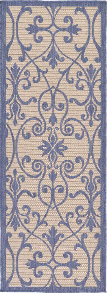 2' 2 x 6' Easy-Clean Botanical Indoor / Outdoor Runner Rug