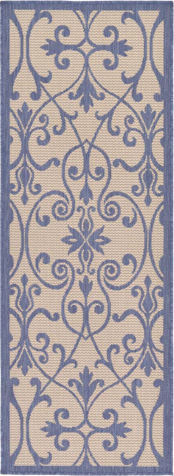 Detail image of 2' 2 x 6' Easy-Clean Botanical Indoor / Outdoor Runner Rug