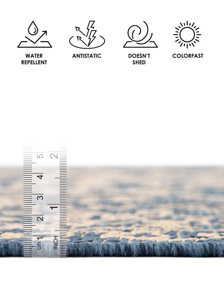 2' x 6' Easy-Clean Botanical Indoor / Outdoor Runner Rug