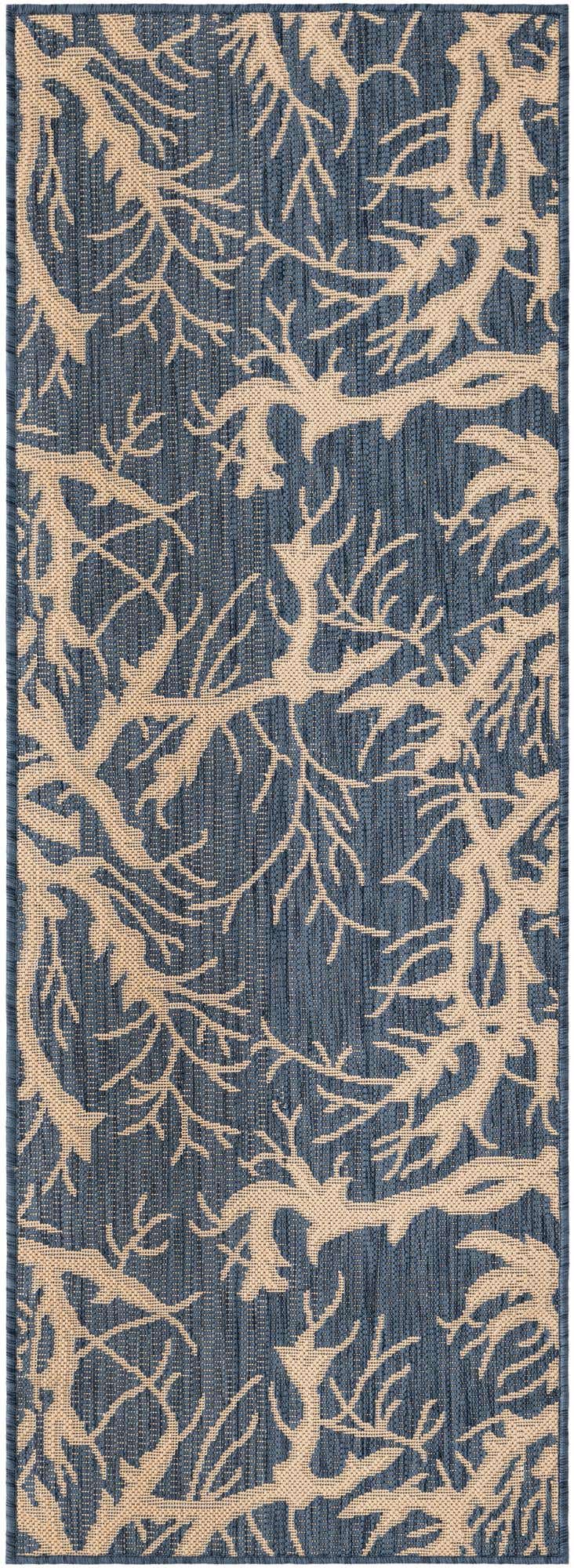 2' x 6' Easy-Clean Botanical Indoor / Outdoor Runner Rug