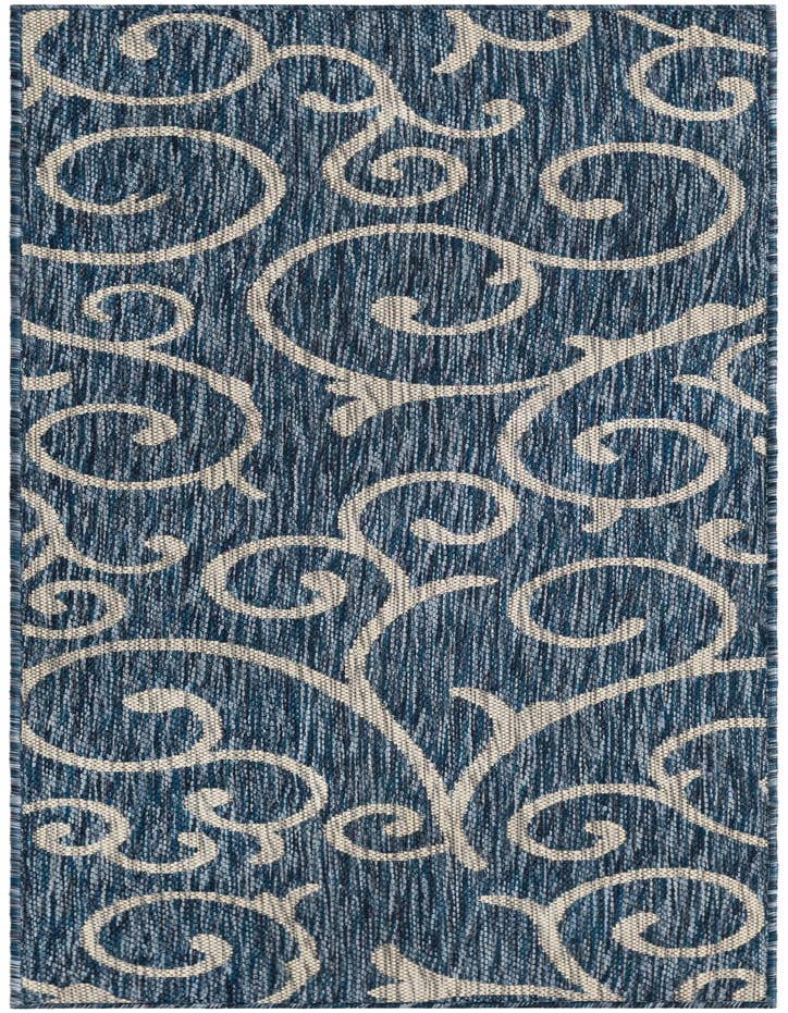 Detail image of 2' x 6' Easy-Clean Botanical Indoor / Outdoor Runner Rug