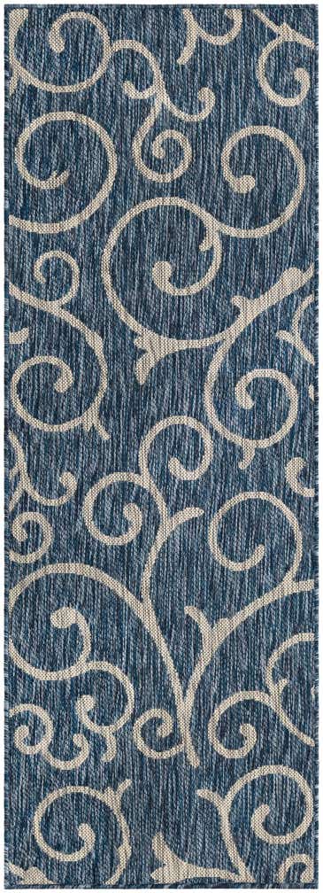 2' x 6' Easy-Clean Botanical Indoor / Outdoor Runner Rug