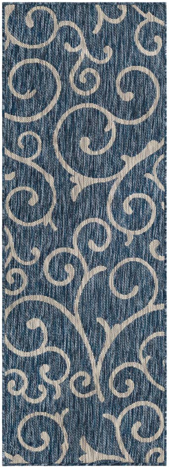 Detail image of 2' x 6' Easy-Clean Botanical Indoor / Outdoor Runner Rug