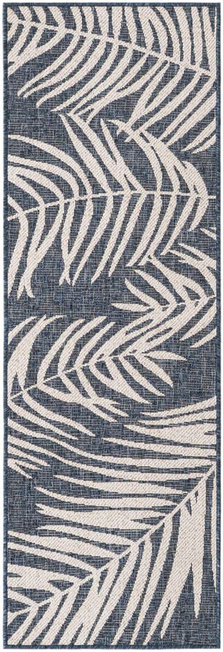 Detail image of 2' x 6' Easy-Clean Botanical Indoor / Outdoor Runner Rug