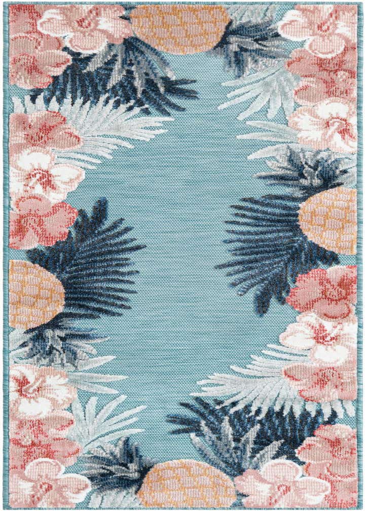 2' 2 x 5' 3 Easy-Clean Botanical Indoor / Outdoor Runner Rug