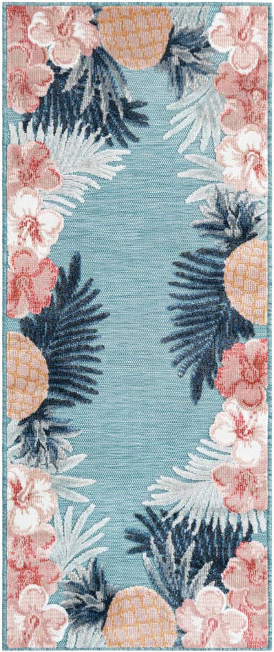 Detail image of 2' 2 x 5' 3 Easy-Clean Botanical Indoor / Outdoor Runner Rug