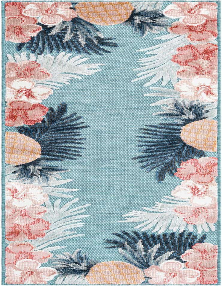 2' 2 x 6' Easy-Clean Botanical Indoor / Outdoor Runner Rug