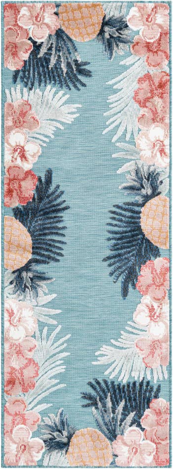 Detail image of 2' 2 x 6' Easy-Clean Botanical Indoor / Outdoor Runner Rug