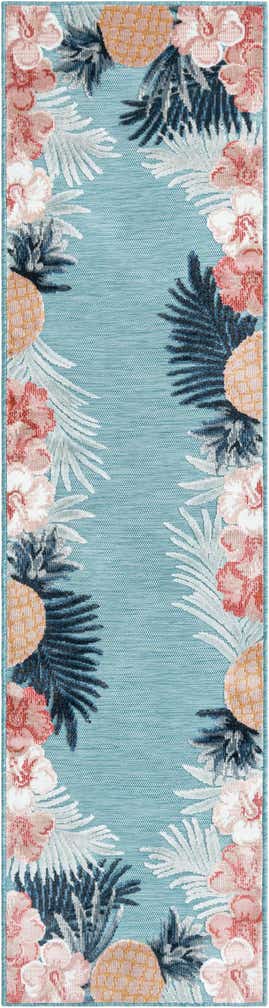 2' 2 x 8' Easy-Clean Botanical Indoor / Outdoor Runner Rug
