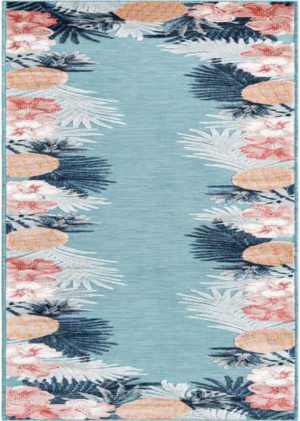 2' 7 x 12' Easy-Clean Botanical Indoor / Outdoor Runner Rug